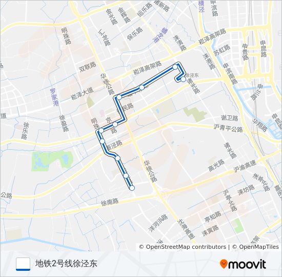 公交徐泾4西段路的线路图