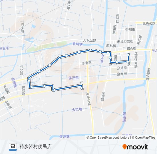 公交朱泾3区间路的线路图
