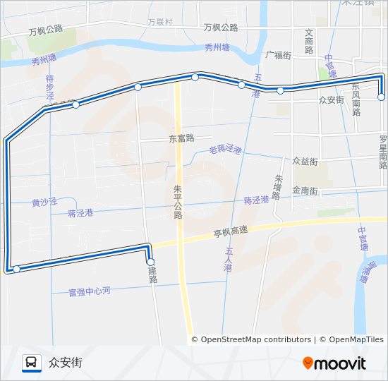 朱泾3路区间 bus Line Map