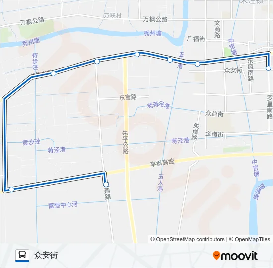 朱泾3路区间 Bus Line Map