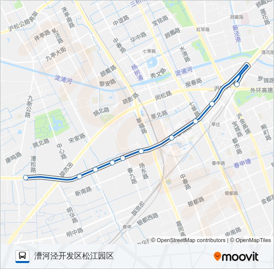松莘B线区间 Bus Line Map