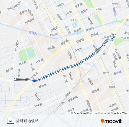 松莘B线区间 bus Line Map