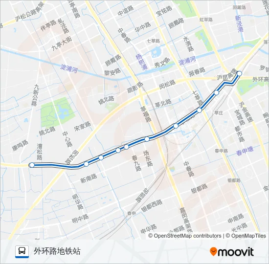 松莘B线区间 Bus Line Map