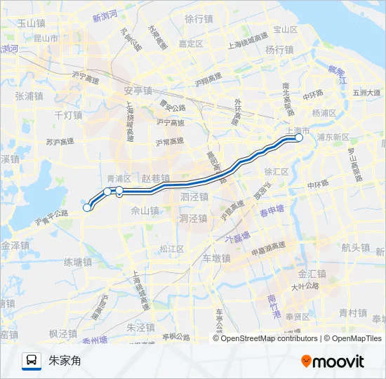 公交沪朱高速快路的线路图