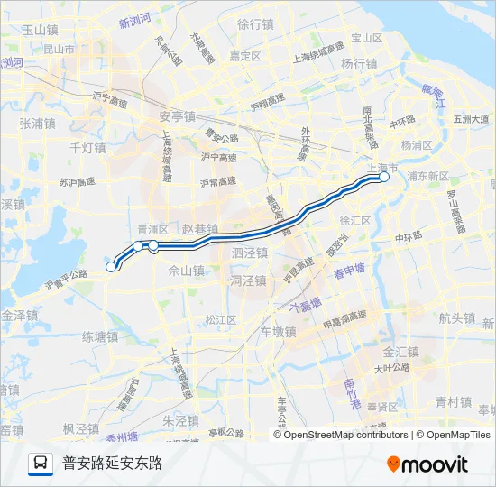 沪朱高速快线 Bus Line Map