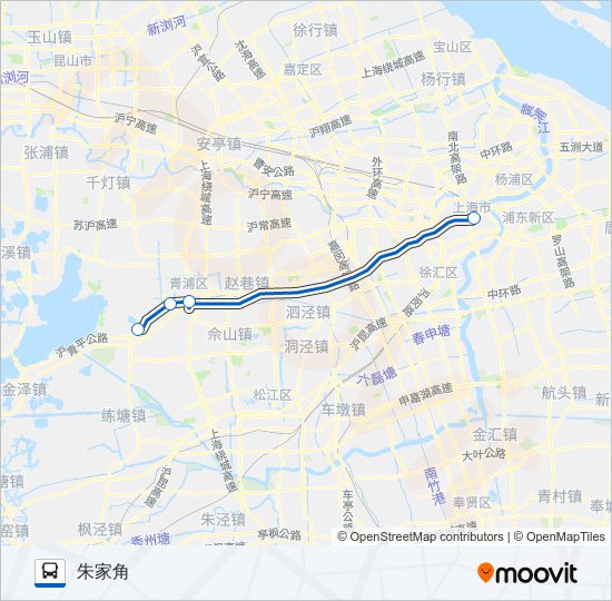 公交沪朱高速快路的线路图