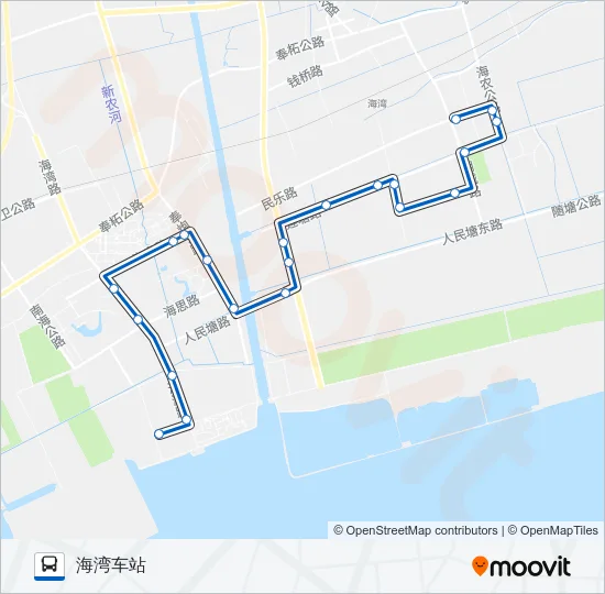 海湾1线区间 Bus Line Map