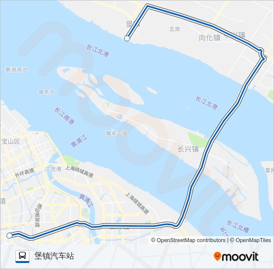 申崇三线区间 Bus Line Map