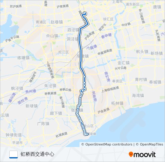 虹桥枢纽7路 bus Line Map