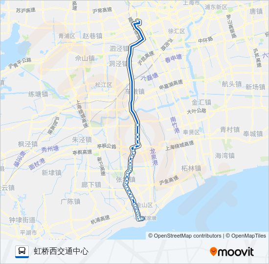 公交虹桥枢纽7路的线路图
