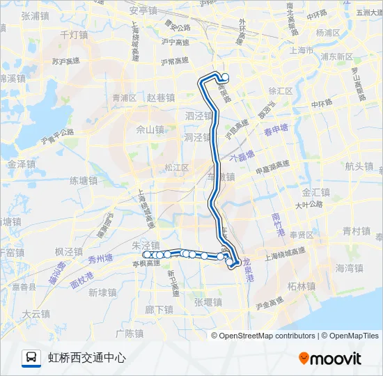虹桥枢纽8路 Bus Line Map