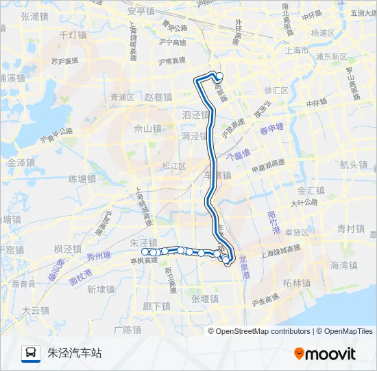 虹桥枢纽8路 Bus Line Map