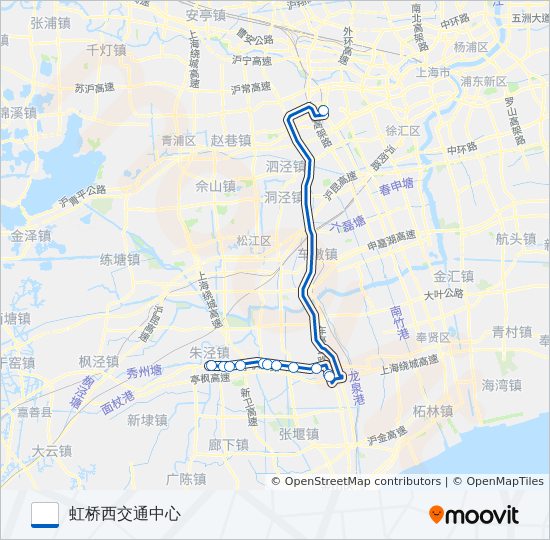 虹桥枢纽8路 bus Line Map