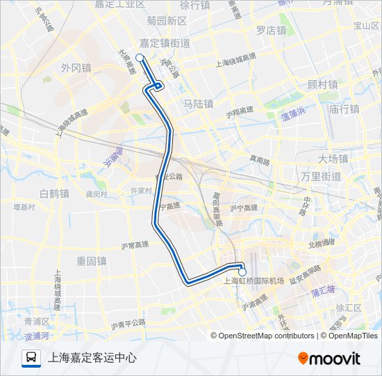 公交虹桥枢纽9路的线路图