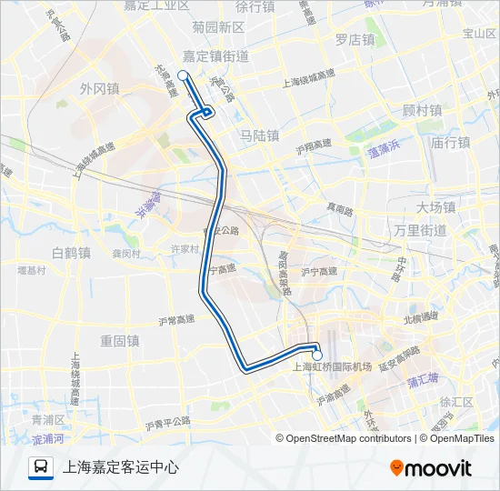 虹桥枢纽9路 Bus Line Map