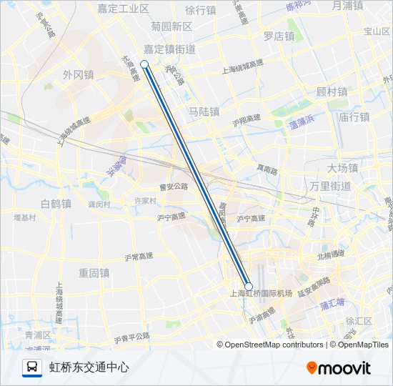 公交虹桥枢纽9路的线路图