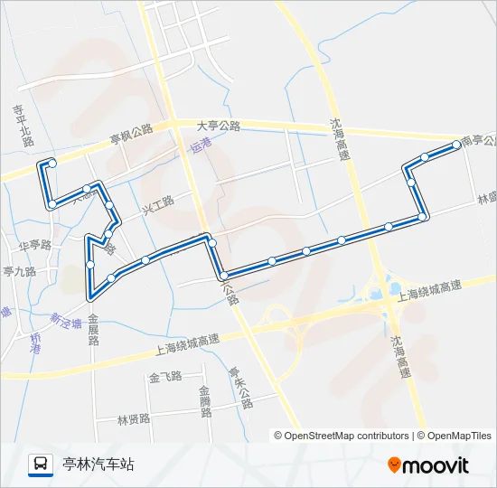 金山社区1路 Bus Line Map
