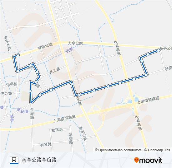 公交金山社区1路的线路图