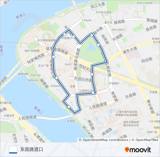 陆家嘴观光线 bus Line Map