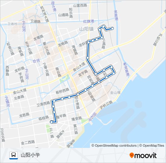 公交山阳2工业区路的线路图