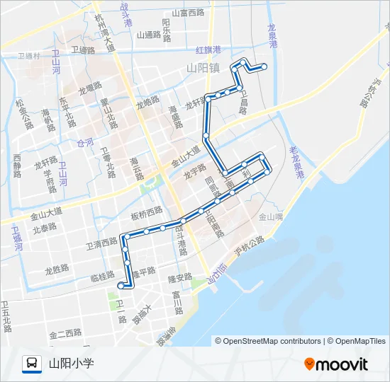 公交山阳2工业区路的线路图