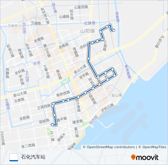 公交山阳2工业区路的线路图
