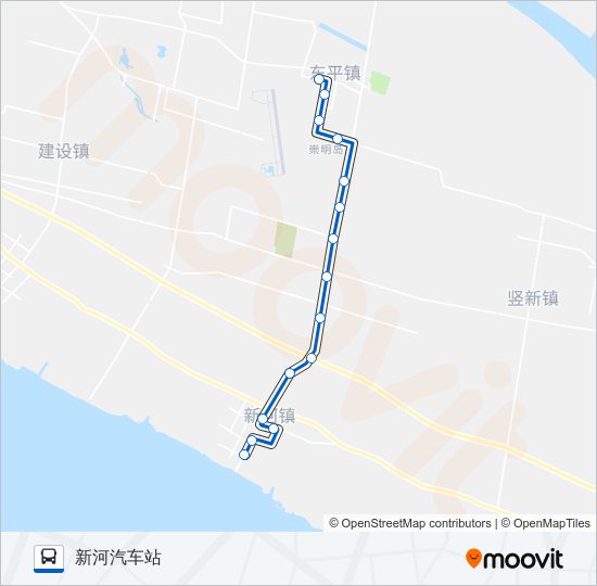 崇明乡村10路 bus Line Map