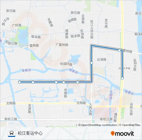 松江18路区间 Bus Line Map