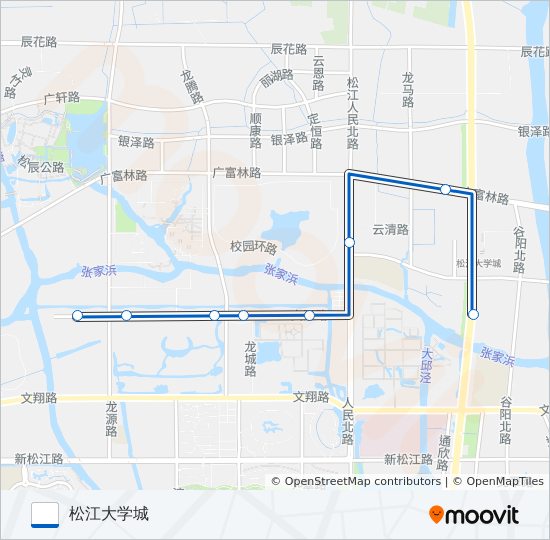 公交松江18区间路的线路图