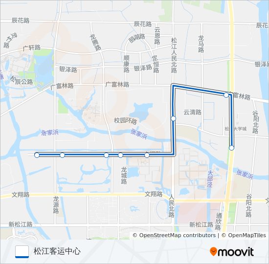 公交松江18区间路的线路图