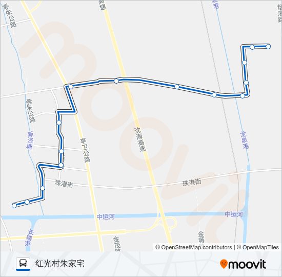 公交金山工业区1路的线路图