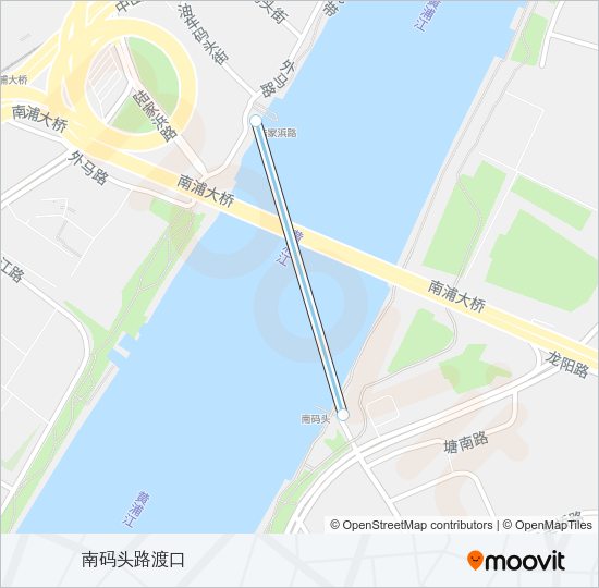 轮渡南陆路的线路图