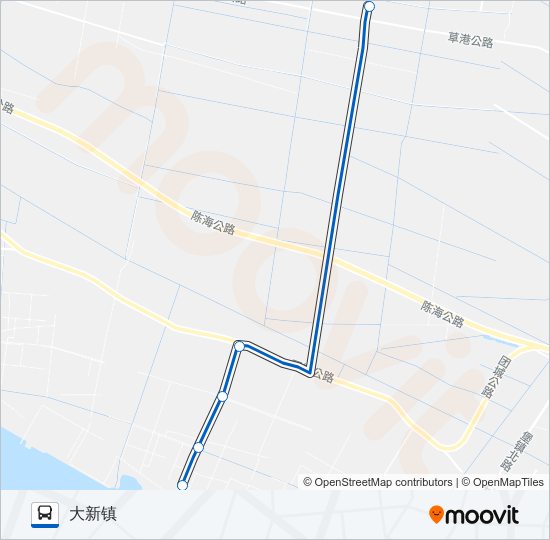 公交崇明乡村3(临时)路的线路图