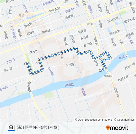 江川1路 Bus Line Map