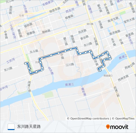 公交江川1路的线路图