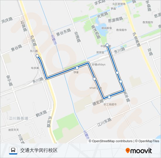 公交江川7路的线路图