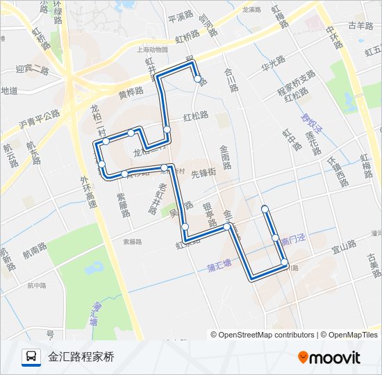 虹桥镇2路 bus Line Map