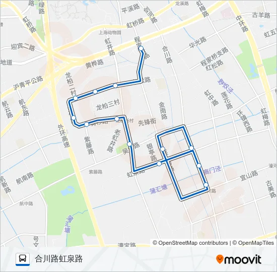 公交虹桥镇2路的线路图