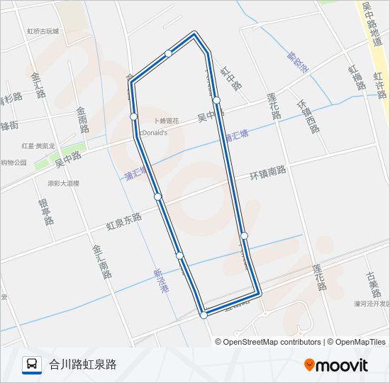 公交虹桥镇2区间路的线路图