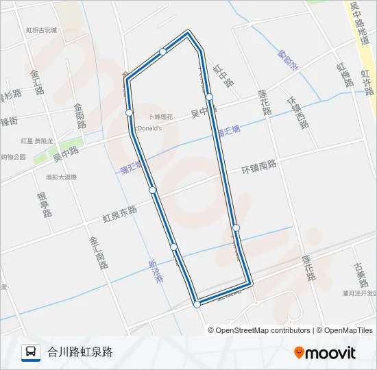 虹桥镇2路区间 Bus Line Map