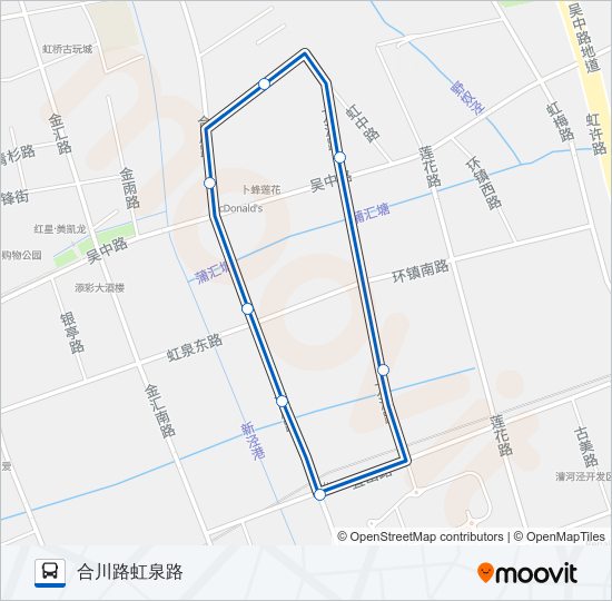虹桥镇2路区间 bus Line Map