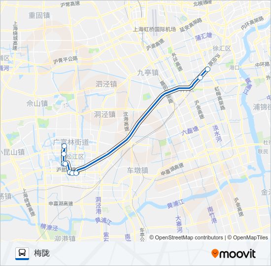 公交松梅专路的线路图