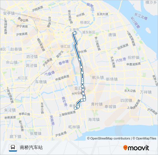 公交南申专路的线路图