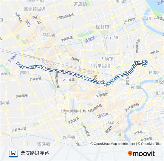 公交北安跨定班线路的线路图