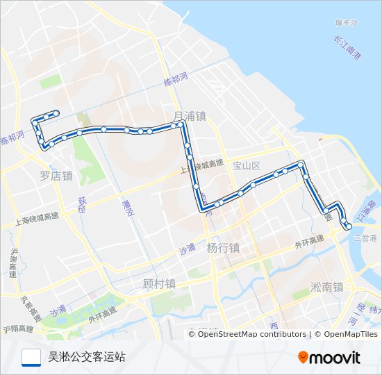 公交宝山21路的线路图