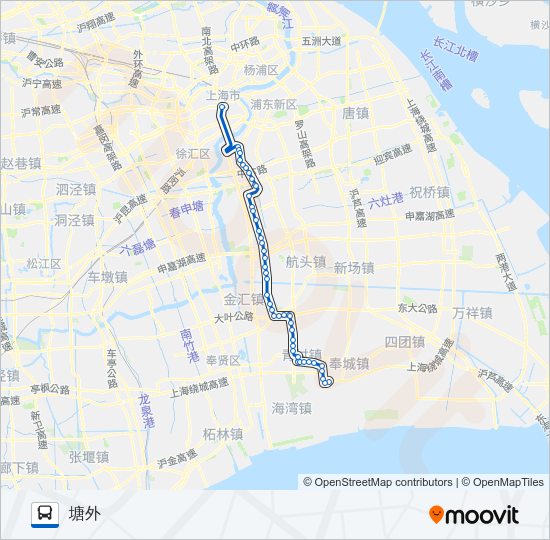 公交沪塘专路的线路图