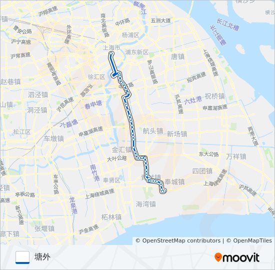 公交沪塘专路的线路图