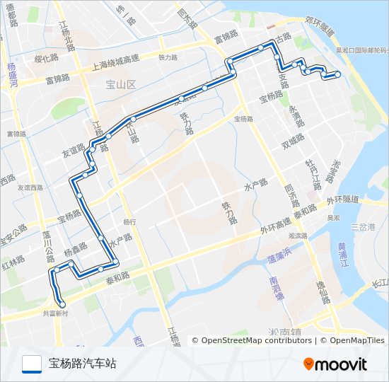 公交宝山2路的线路图