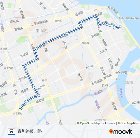 公交宝山2路的线路图