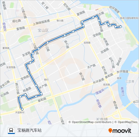宝山2路车公交路线图图片